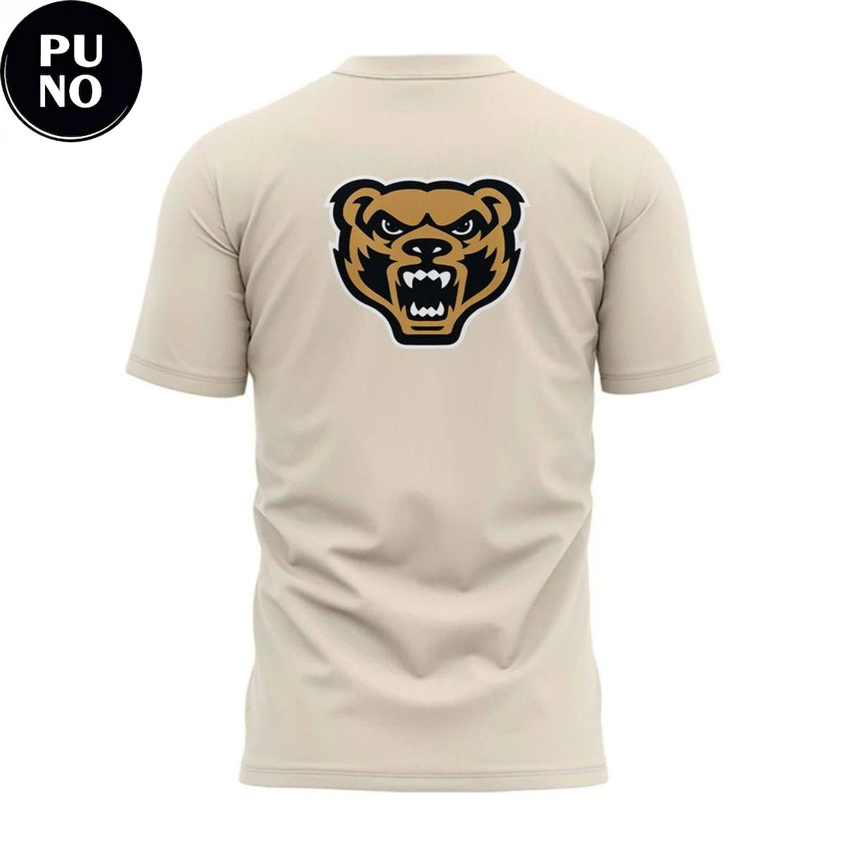 Oakland Golden Grizzlies Retro Mascot 2026 Beige Hoodie T-Shirt
