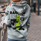 Custom NFL Las Vegas Raiders Hoodie Leggings The Grinch Hoodie Rock Paper Scissors Throat Punch I Win