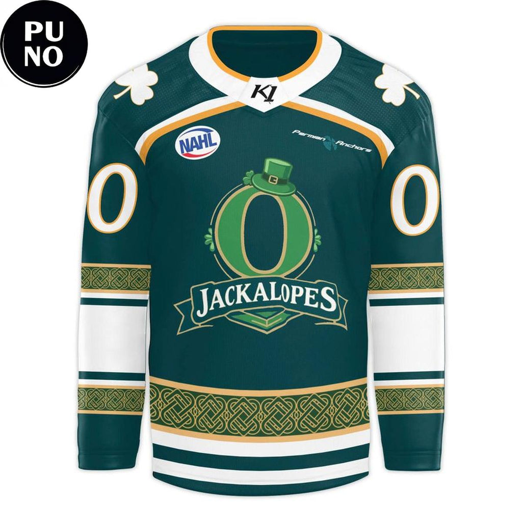 Odessa Jackalopes St. Patrick’s Day 2026 Personalized Hockey Jersey