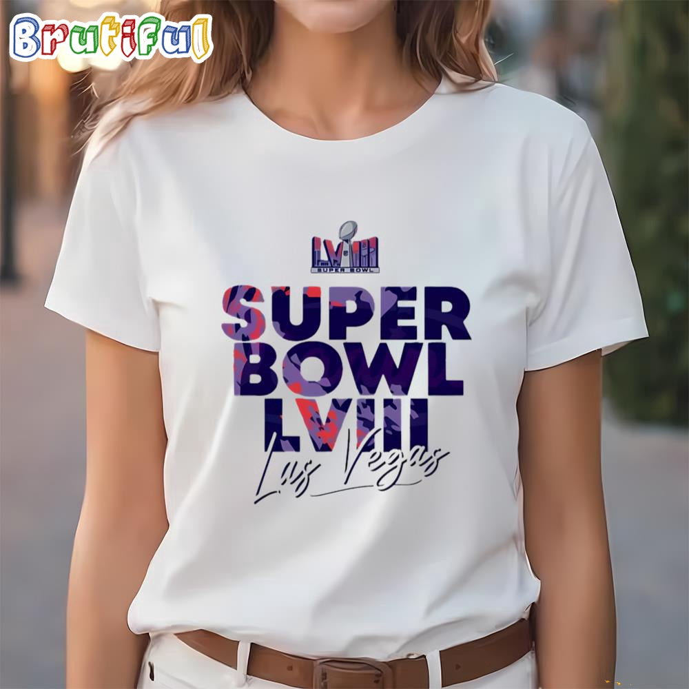 Official NFL Super Bowl LVIII Las Vegas 2024 Logo T-Shirt