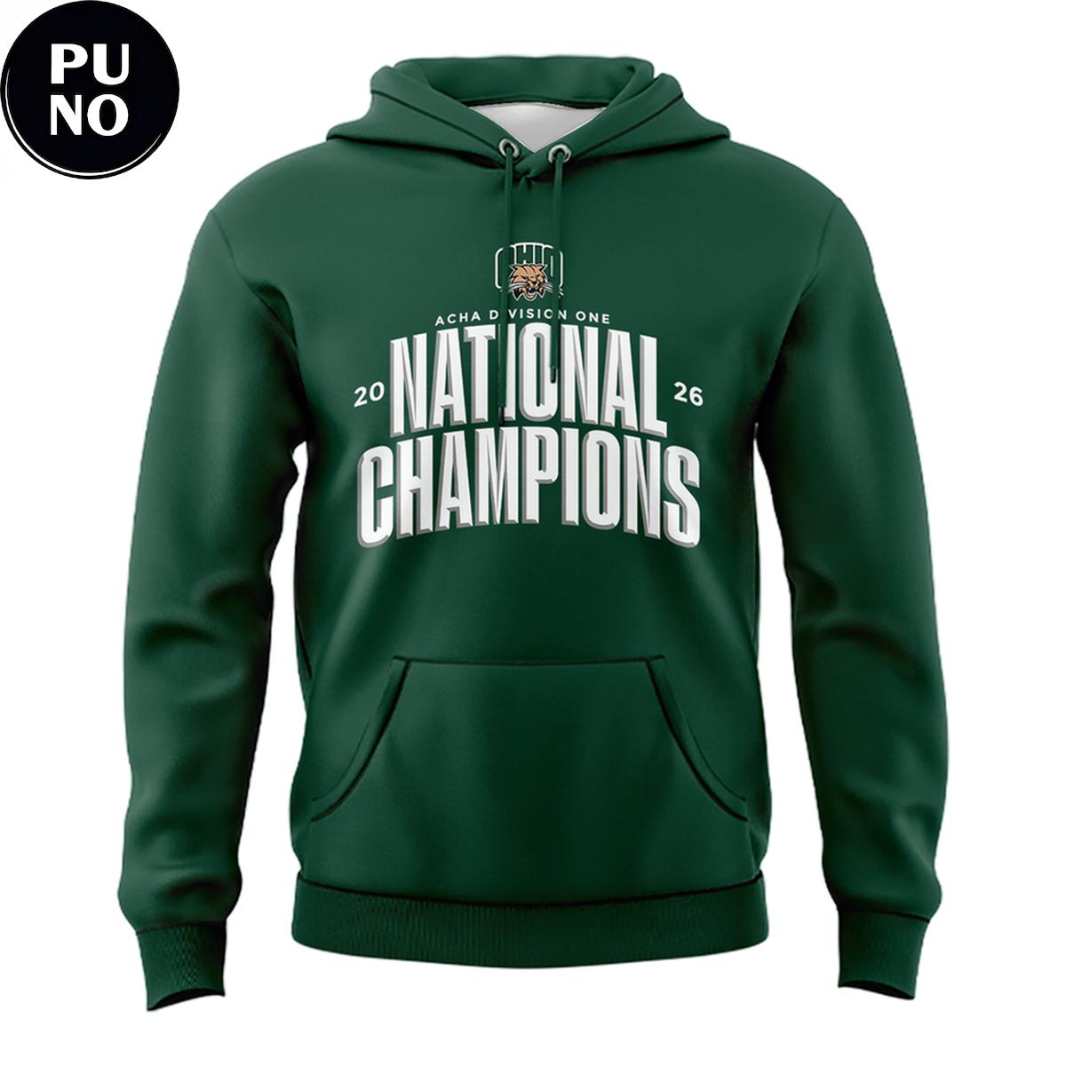 Ohio Bobcats Men’s Ice Hockey National Champions Hoodie T-Shirt