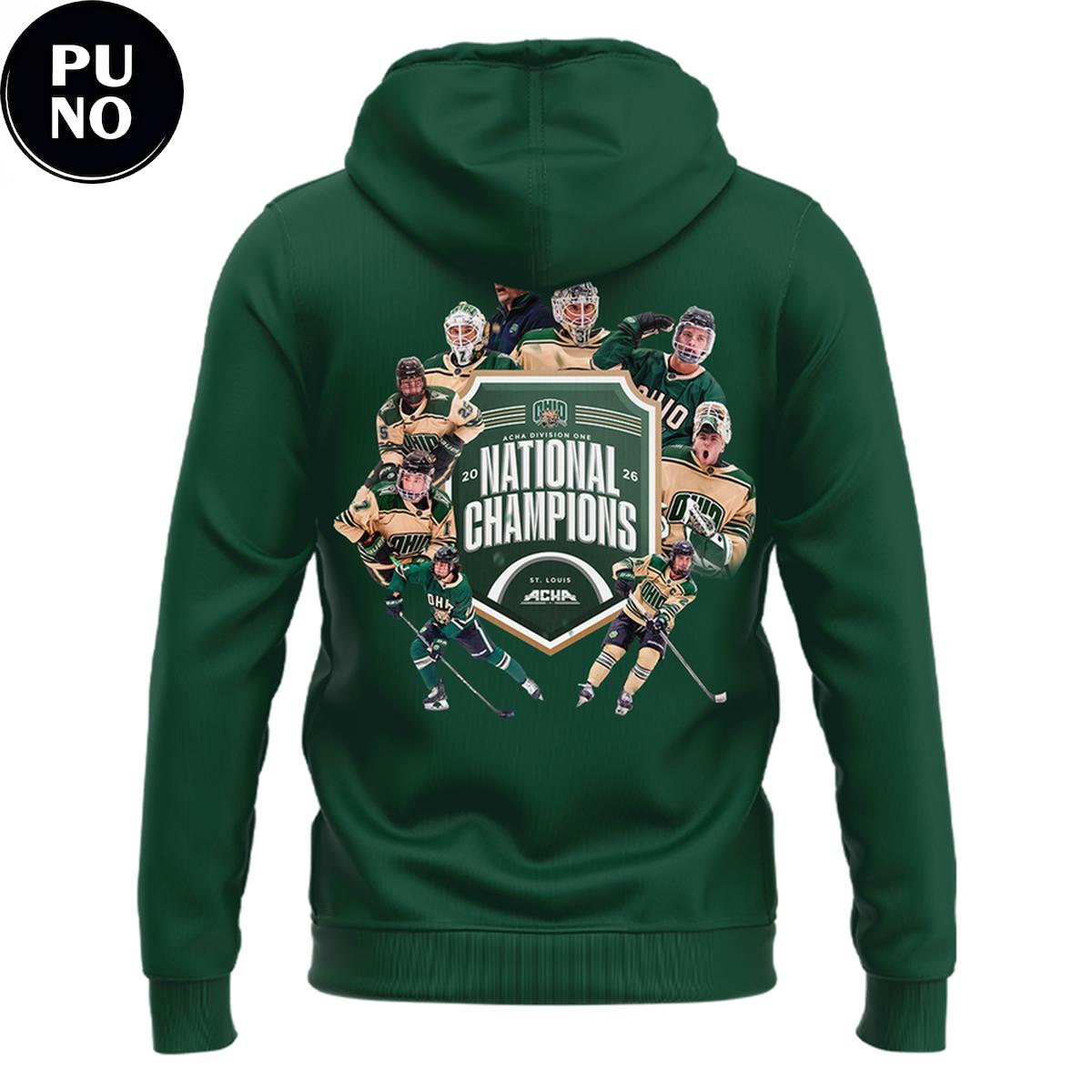 Ohio Bobcats Men’s Ice Hockey National Champions Hoodie T-Shirt