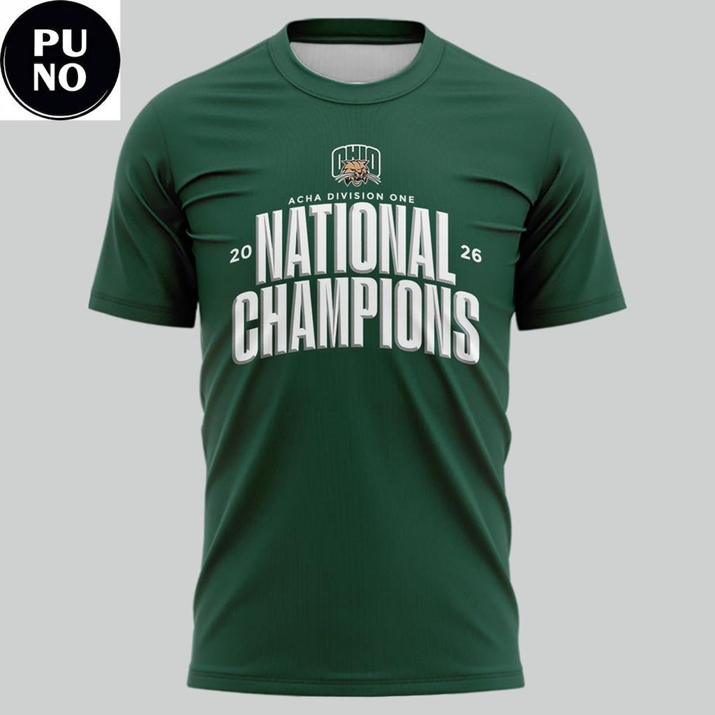 Ohio Bobcats Men’s Ice Hockey National Champions Hoodie T-Shirt