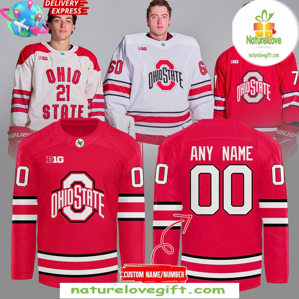 Ohio State Buckeyes 2026 Red Hockey Jersey Mens Fan Apparel
