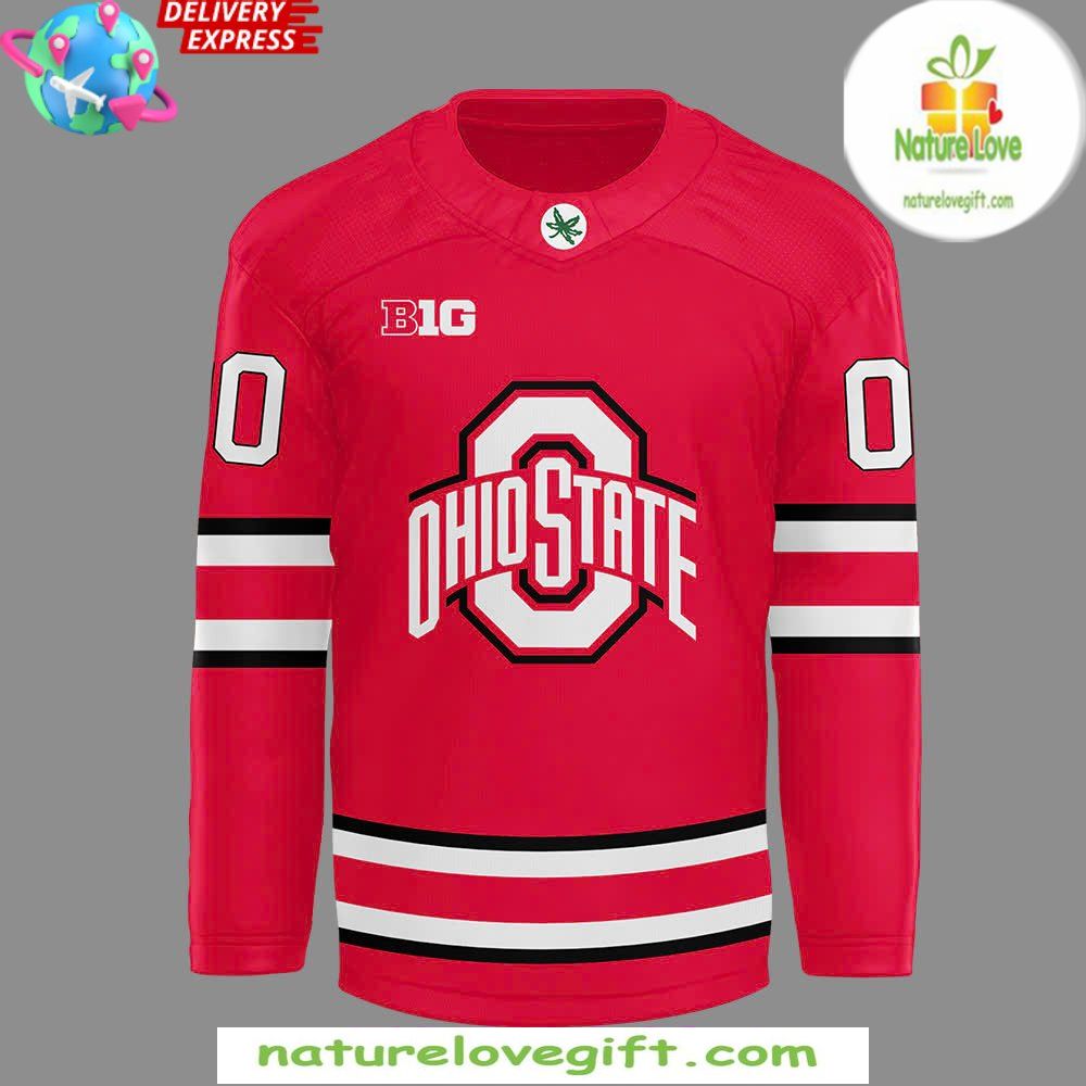 Ohio State Buckeyes 2026 Red Hockey Jersey Mens Fan Apparel