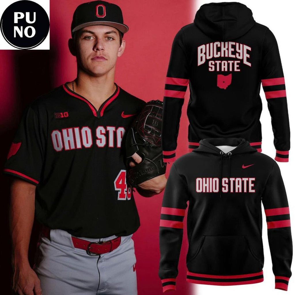 Ohio State Buckeyes Baseball Stealth Black 2026 Hoodie T-Shirt