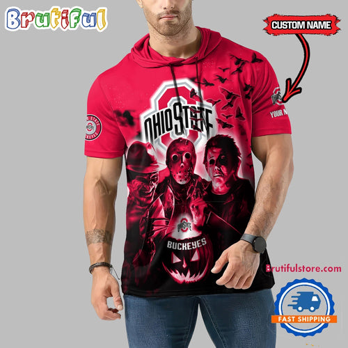 Ohio State Buckeyes Horror Characters Essential Halloween Sleeveless Hoodie