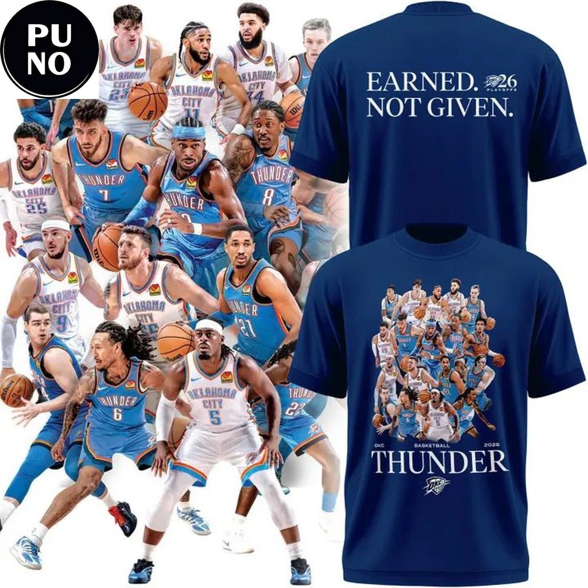 Oklahoma City Thunder 2026 Playoffs Earned Not Given Locker Room T-Shirt