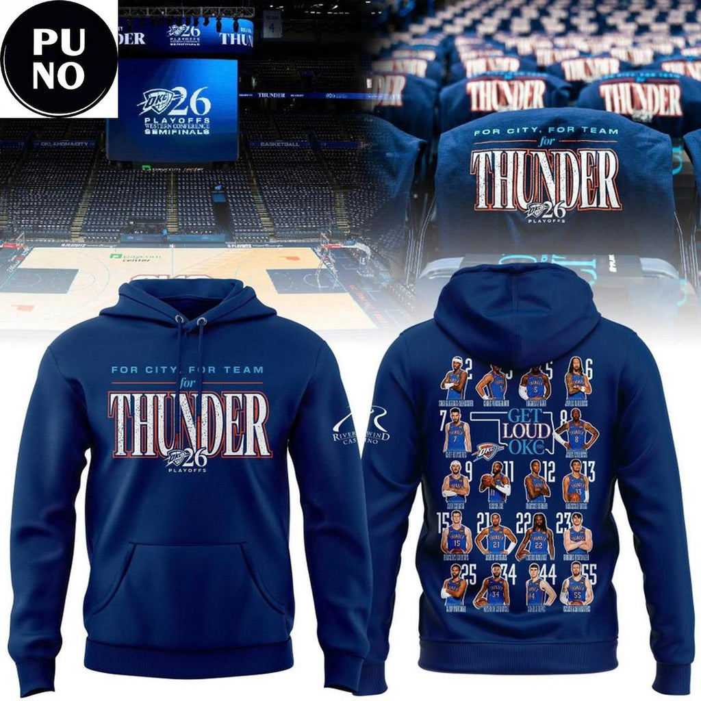 Oklahoma City Thunder 2026 Playoffs Round 2 Game 2 Get Lound OKC Hoodie Shirt