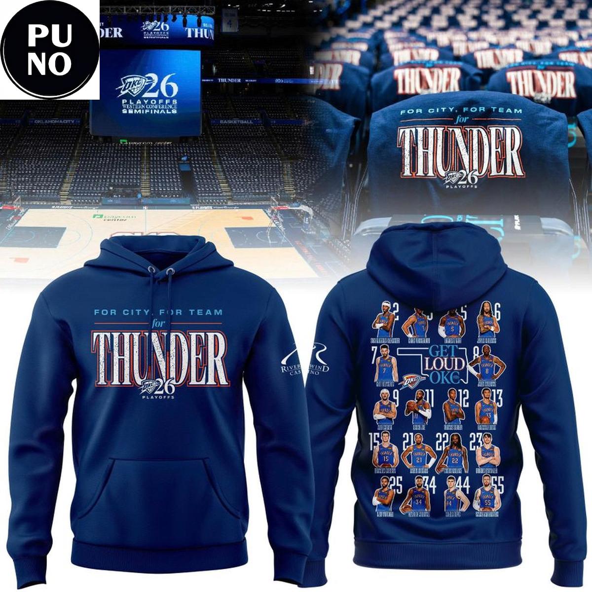 Oklahoma City Thunder 2026 Playoffs Round 2 Game 2 Get Lound OKC Hoodie Shirt