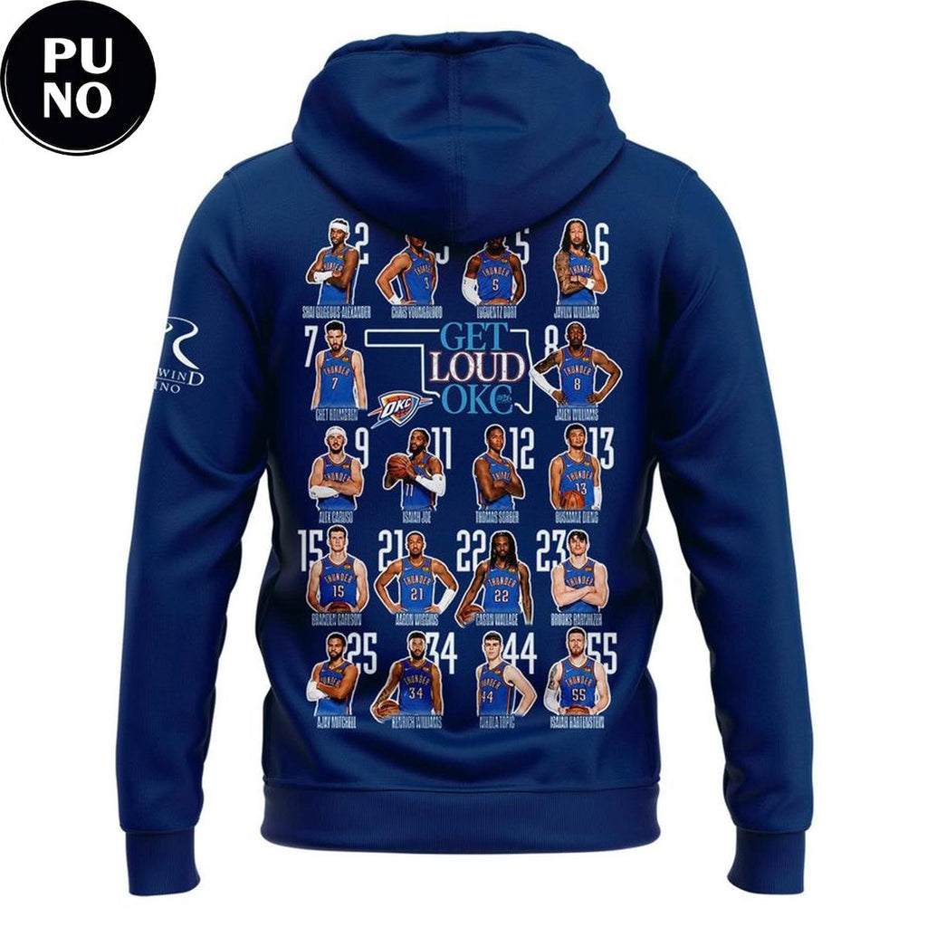 Oklahoma City Thunder 2026 Playoffs Round 2 Game 2 Get Lound OKC Hoodie Shirt