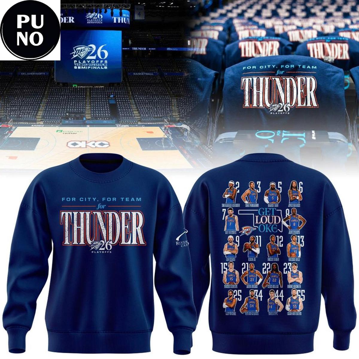 Oklahoma City Thunder 2026 Playoffs Round 2 Game 2 Get Lound OKC Hoodie Shirt