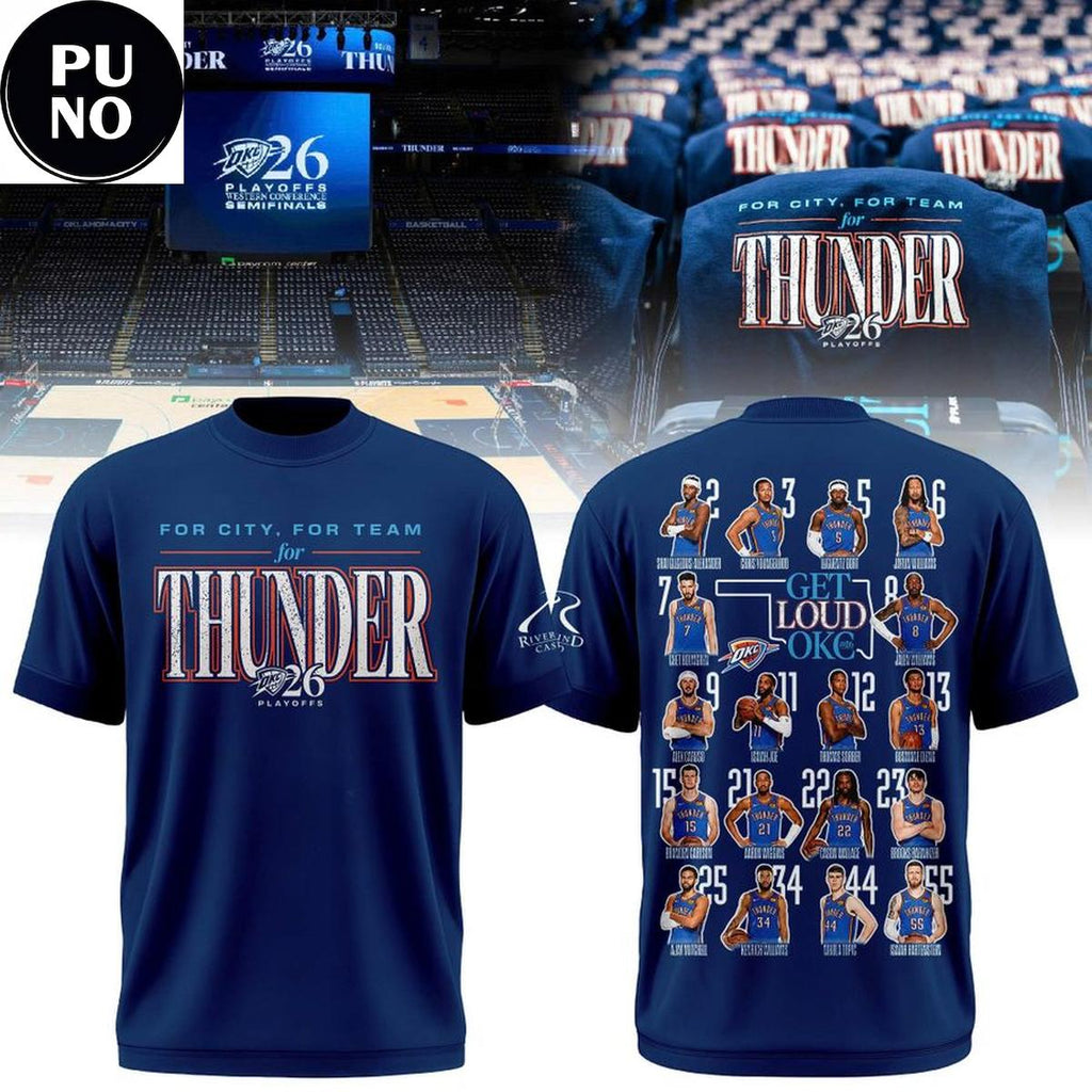 Oklahoma City Thunder 2026 Playoffs Round 2 Game 2 Get Lound OKC Hoodie Shirt