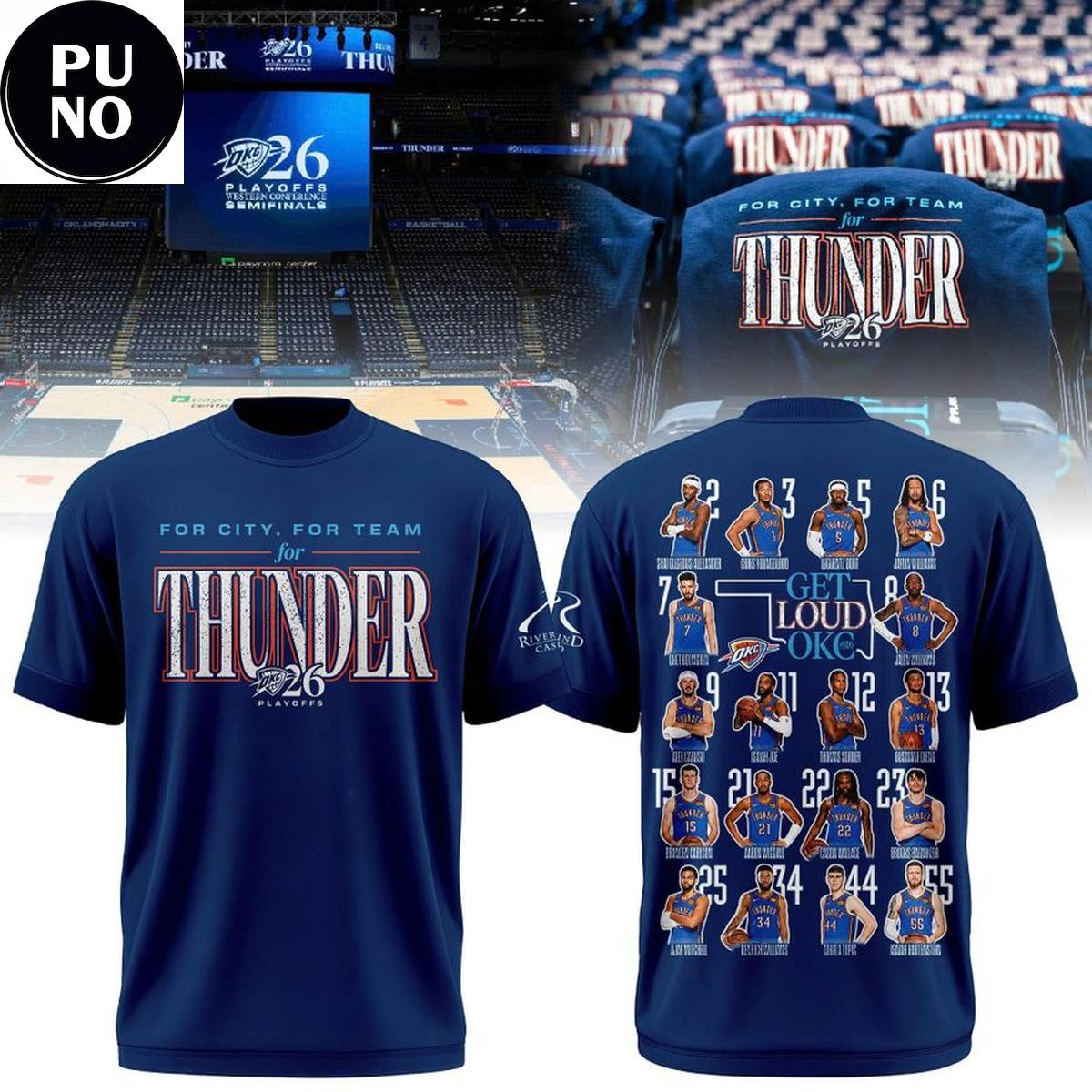 Oklahoma City Thunder 2026 Playoffs Round 2 Game 2 Get Lound OKC Hoodie Shirt