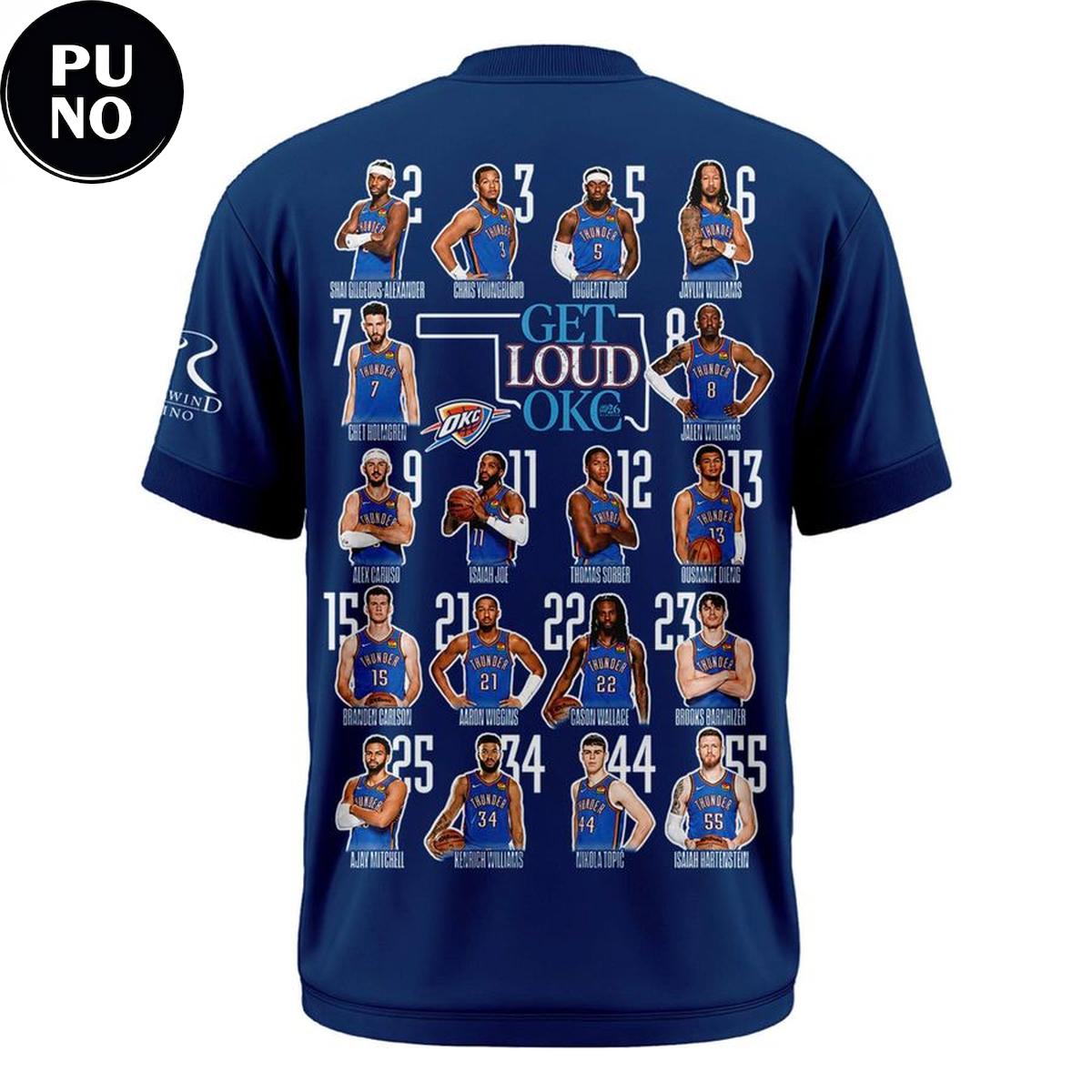 Oklahoma City Thunder 2026 Playoffs Round 2 Game 2 Get Lound OKC Hoodie Shirt