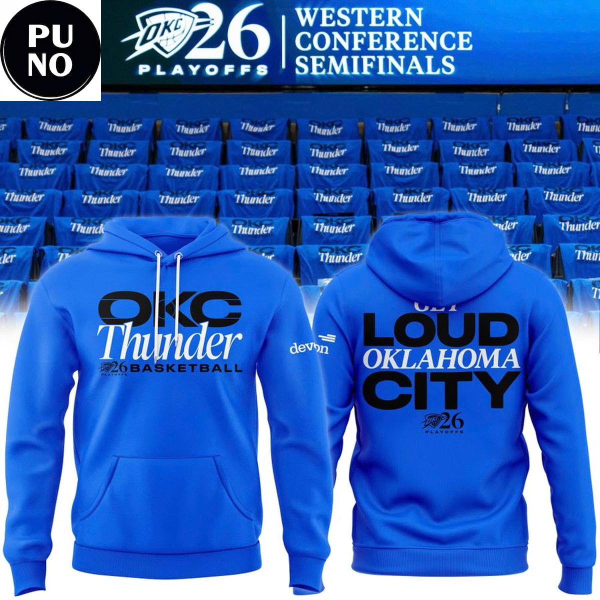Oklahoma City Thunder 2026 Playoffs Round 2 Get Loud Oklahoma City Hoodie T-Shirt