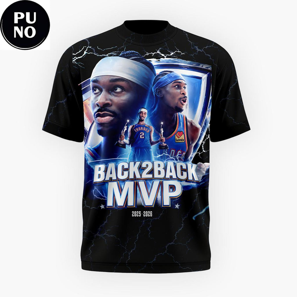 Oklahoma City Thunder Shai Gilgeous-Alexander MVP Back 2 Back T-Shirt