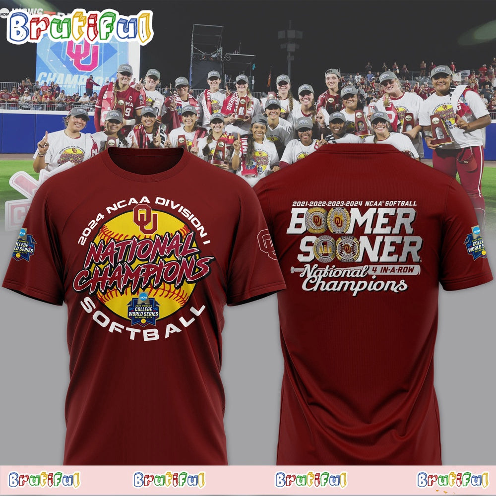 Oklahoma Sooners 2024 NCAA Softball Women’s College World Series Champions Locker Room 3D Shirt