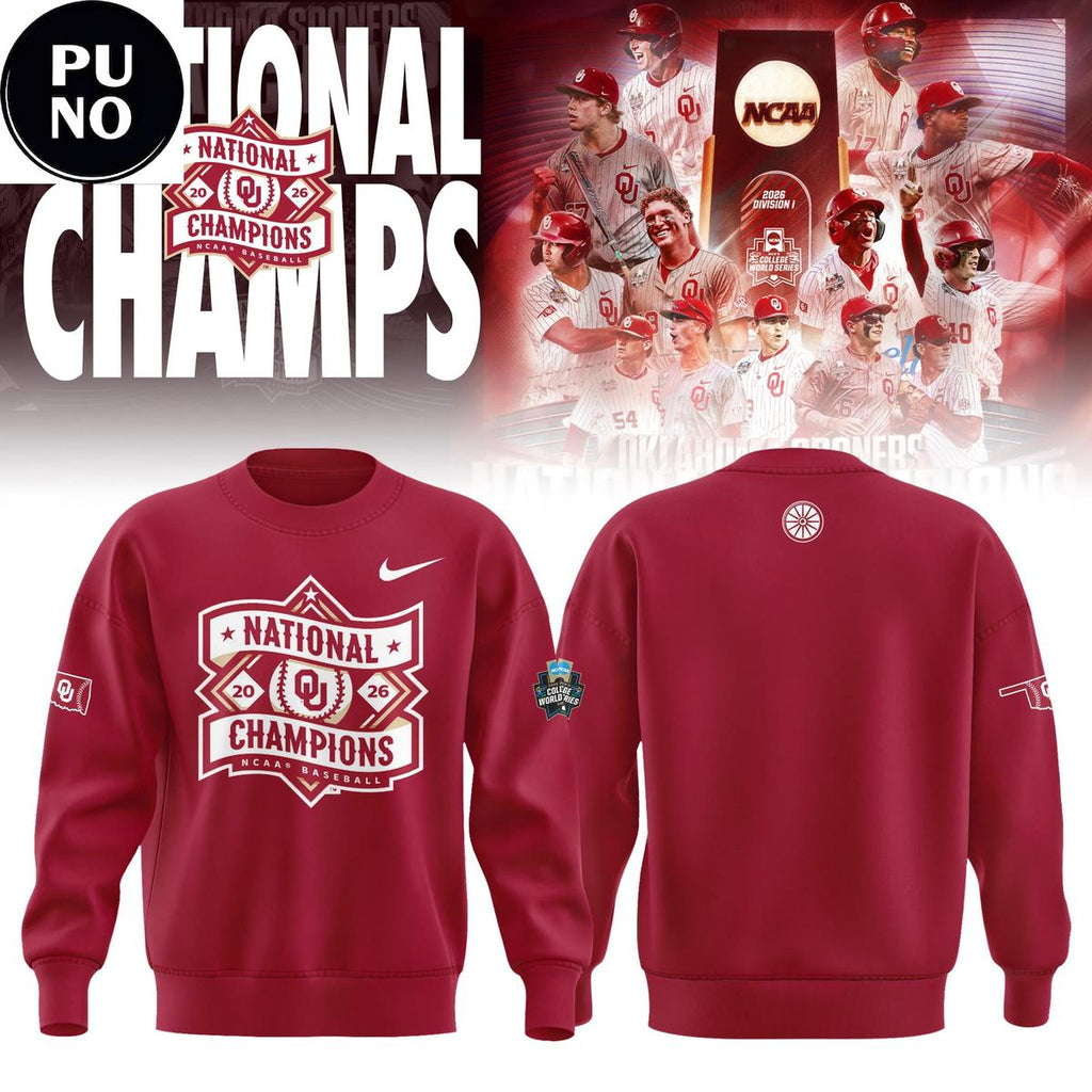 Oklahoma Sooners 2026 CWS Baseball National Champions Hoodie T-Shirt