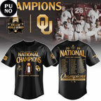 Oklahoma Sooners 2026 NCAA National Champions Roster Baseball Jersey