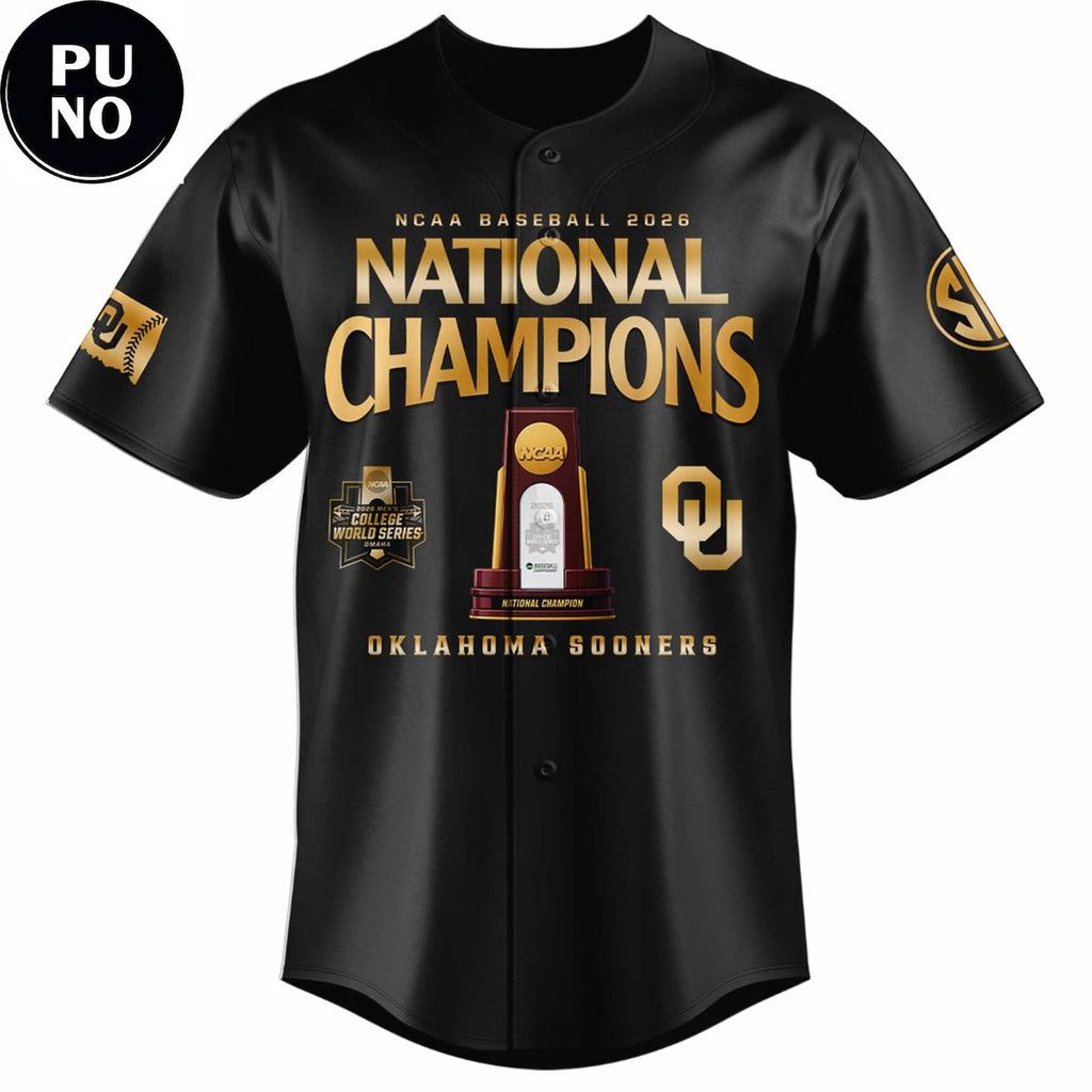 Oklahoma Sooners 2026 NCAA National Champions Roster Baseball Jersey