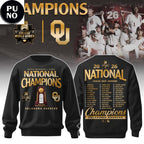 Oklahoma Sooners 2026 NCAA National Champions Roster Hoodie T-Shirt