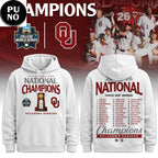 Oklahoma Sooners 2026 NCAA National Champions Roster Hoodie T-Shirt