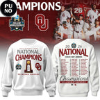 Oklahoma Sooners 2026 NCAA National Champions Roster Hoodie T-Shirt