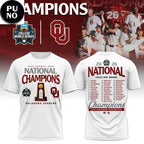 Oklahoma Sooners 2026 NCAA National Champions Roster Hoodie T-Shirt
