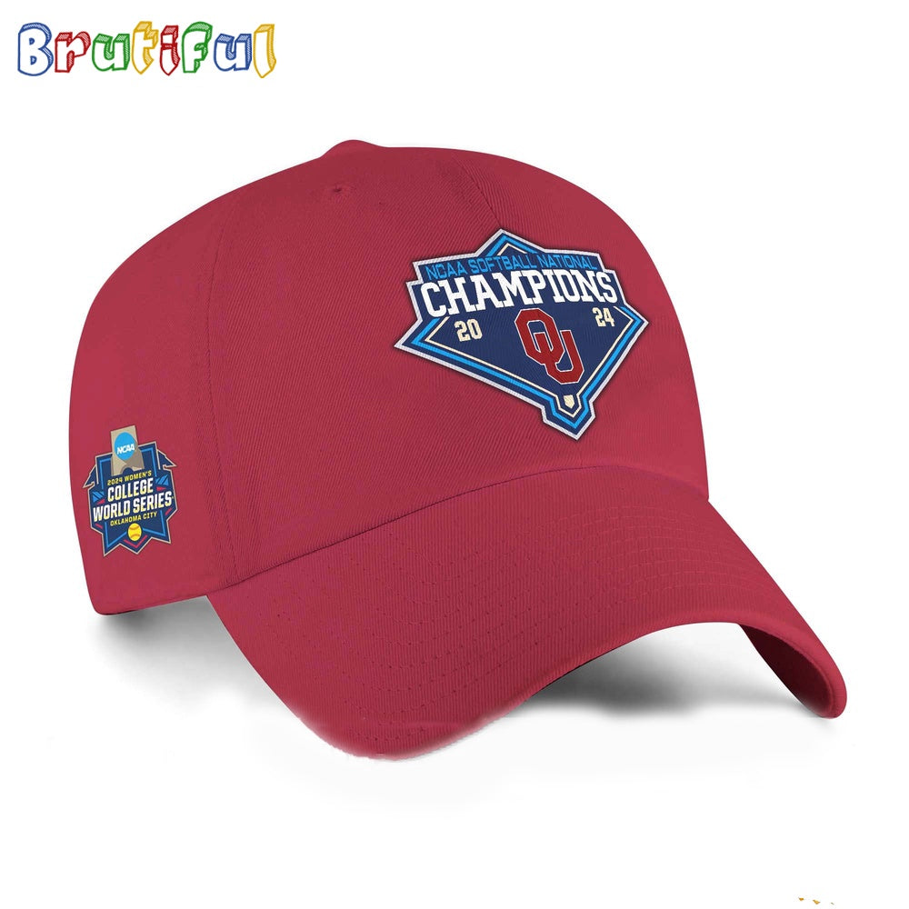 Oklahoma Sooners Four Peat 2024 NCAA Softball Women’s College World Series Champions Cap