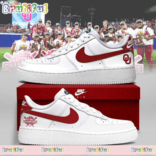 Oklahoma Sooners Four Peat NCAA Softball Women’s Champions Air Force 1 Shoes