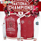 Oklahoma Sooners Four Peat NCAA Softball Women’s College World Series Champions Baseball Jacket