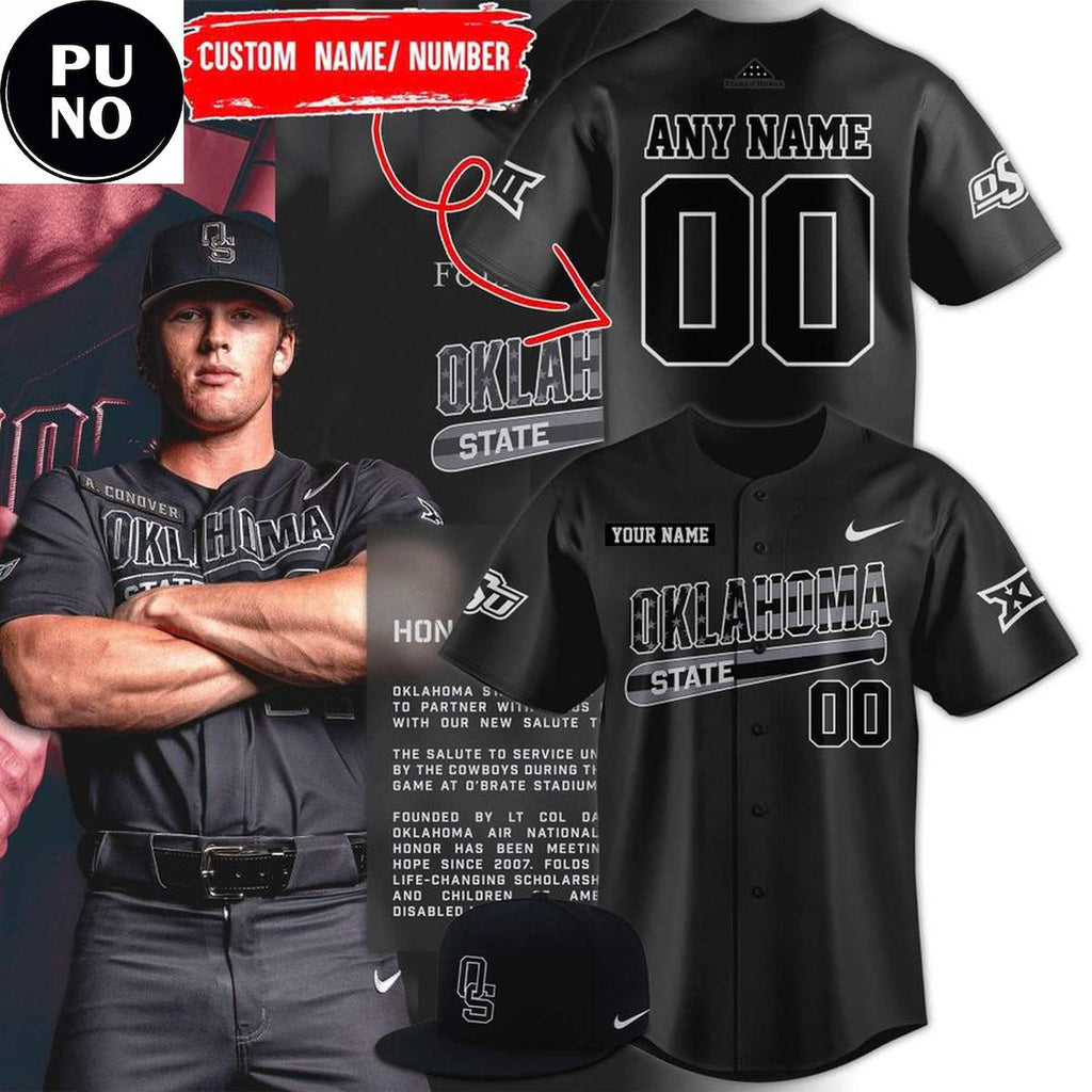 Oklahoma State Cowboys Military Appreciation Night 2026 Personalized Baseball Jersey