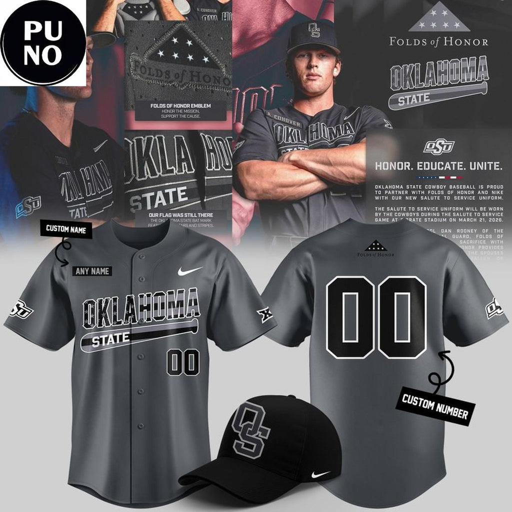 Oklahoma State Cowboys Military Appreciation Night 2026 Personalized Baseball Jersey