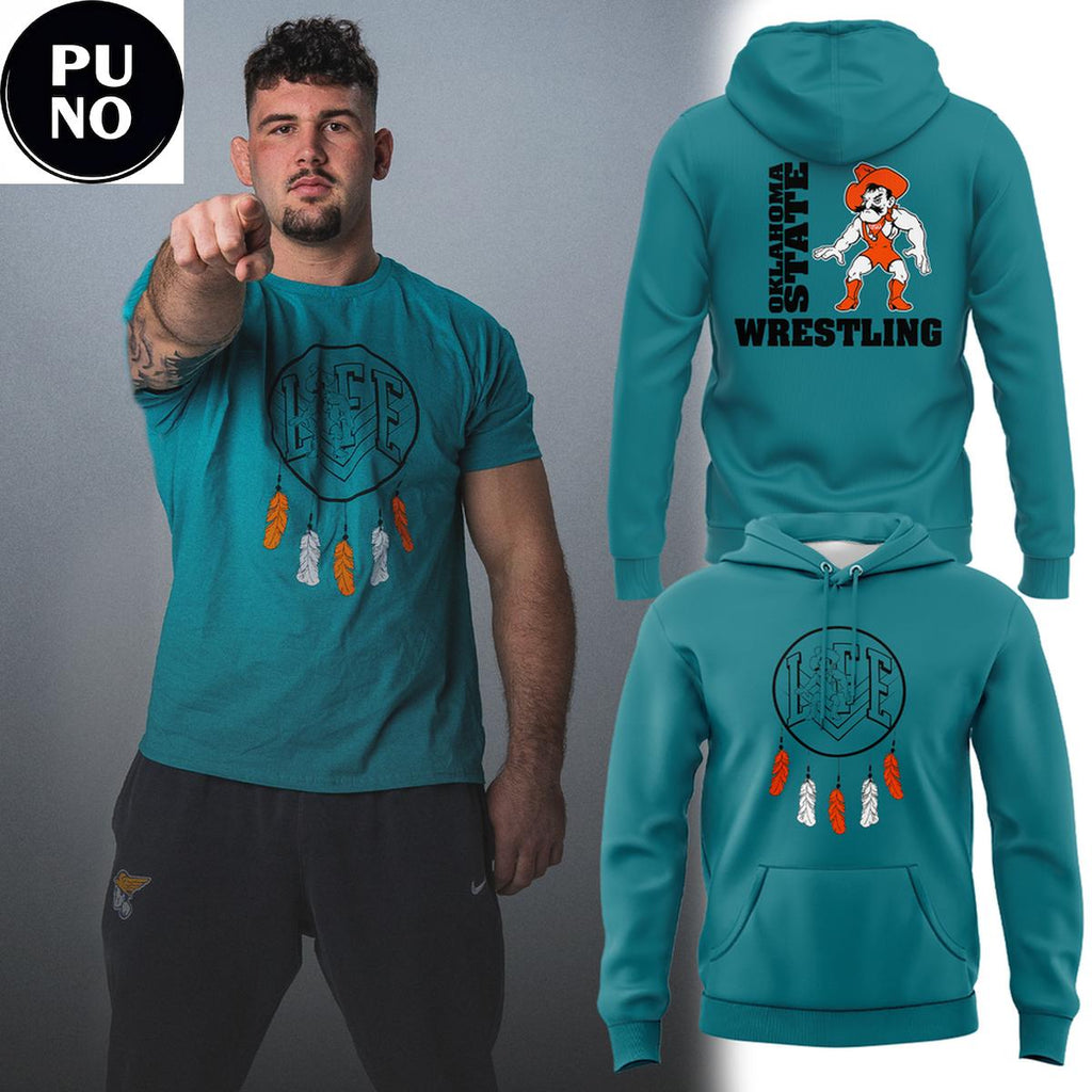 Oklahoma State University Cowboy Wrestling 2026 Pistol Pete Hoodie T-Shirt