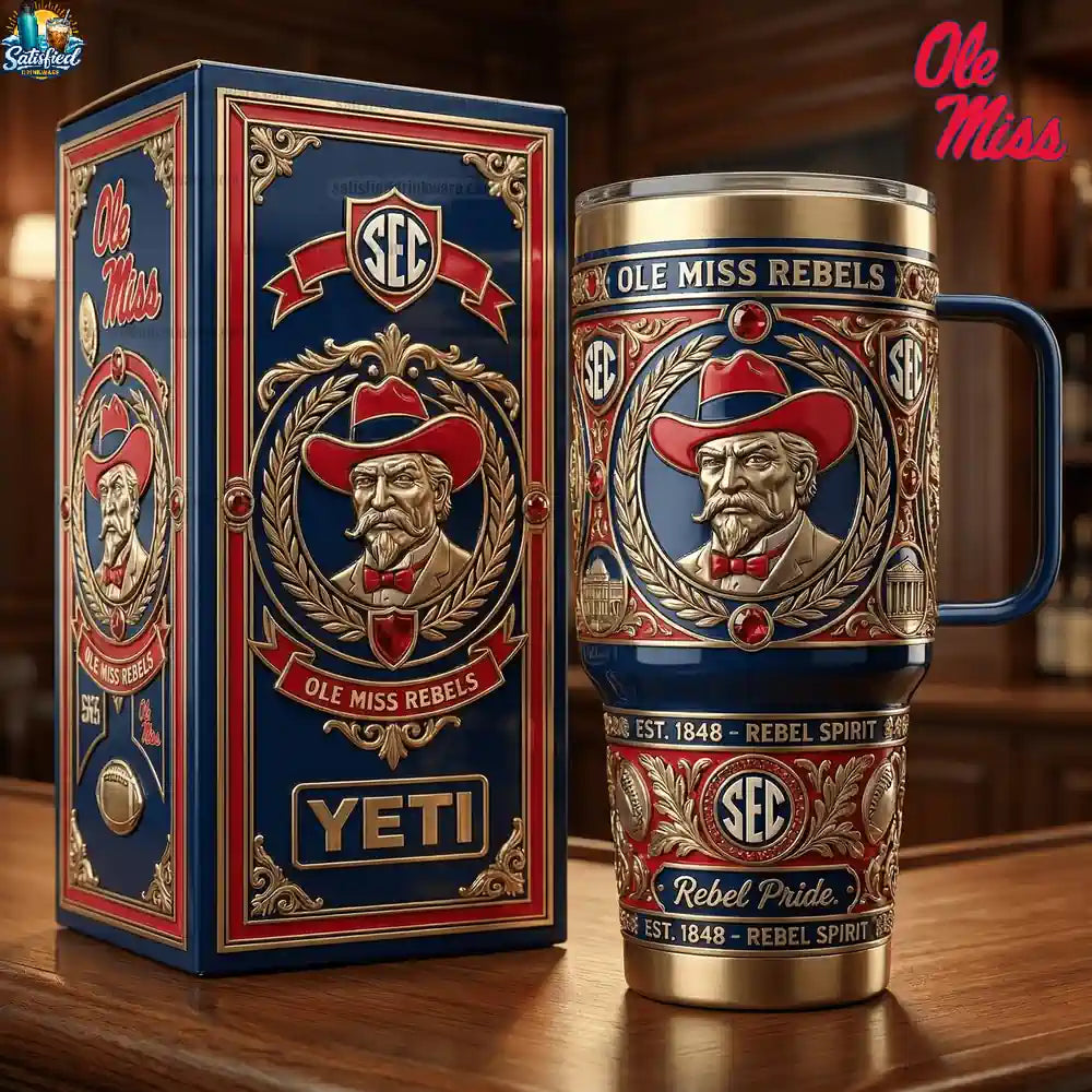 Ole Miss Rebels 40oz Yeti Tumbler With Handle