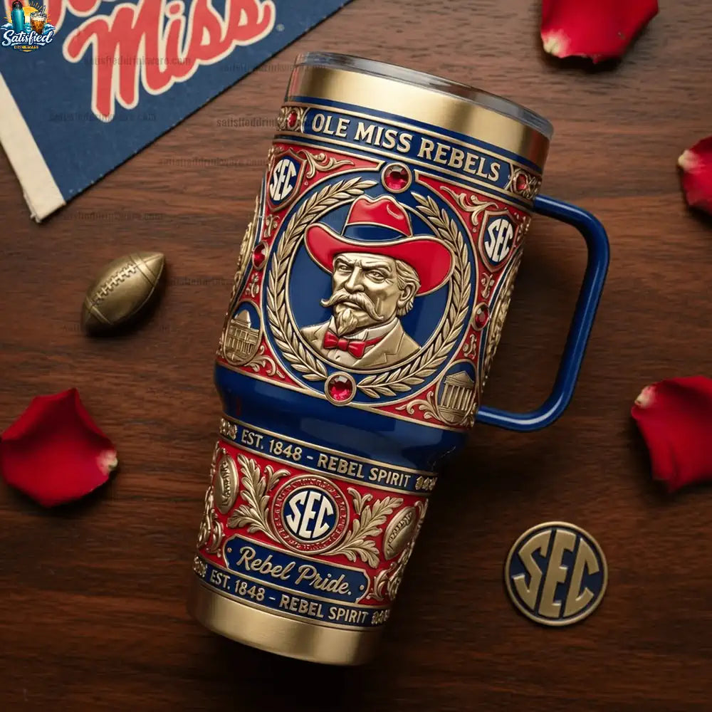 Ole Miss Rebels 40oz Yeti Tumbler With Handle