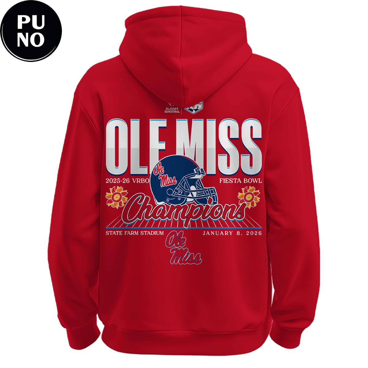 Ole Miss Rebels Vrbo Fiesta Bowl Champions 2026 Hoodie Shirt
