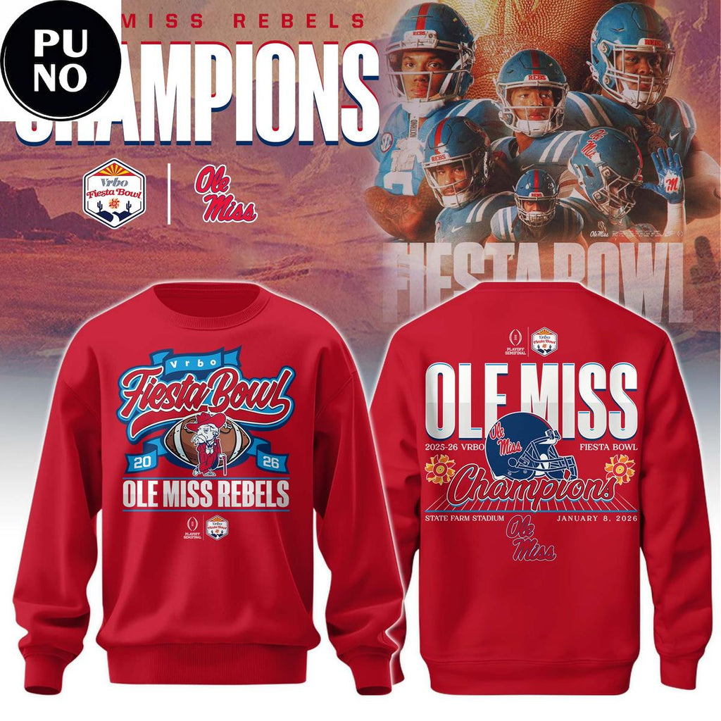 Ole Miss Rebels Vrbo Fiesta Bowl Champions 2026 Hoodie Shirt
