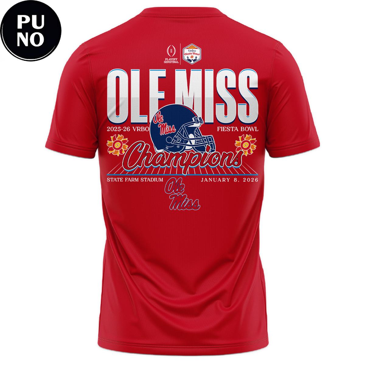 Ole Miss Rebels Vrbo Fiesta Bowl Champions 2026 Hoodie Shirt