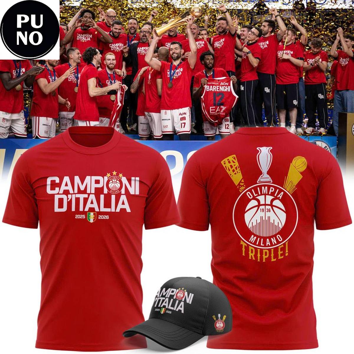 Olimpia Milano 2026 Campioni d’Italia T-Shirt