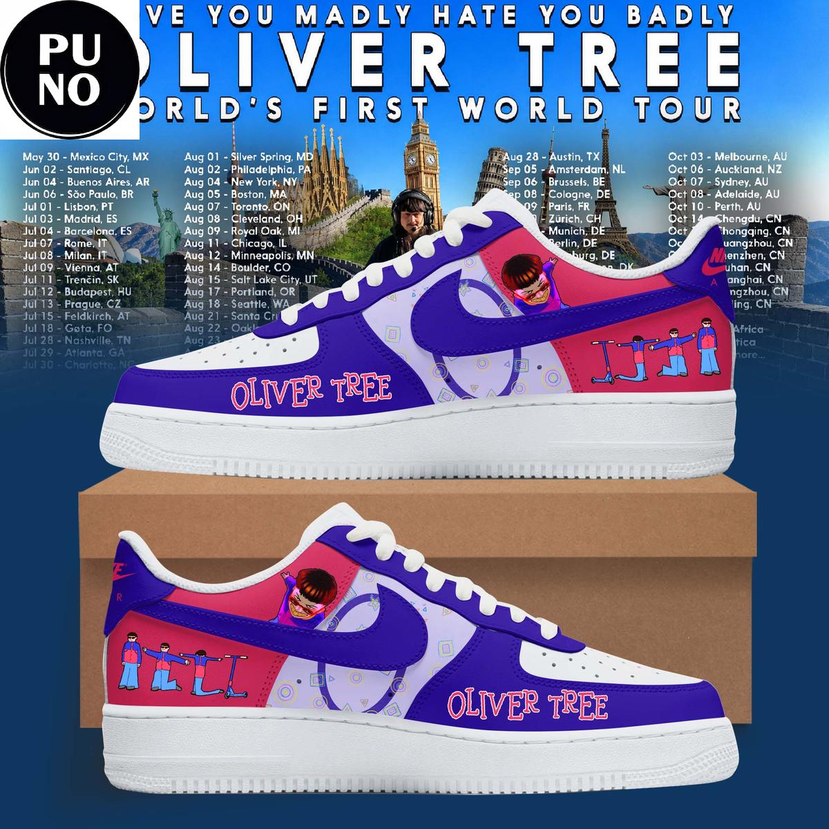 Oliver Tree World’s First World Tour 2026 Air Force 1 Shoes