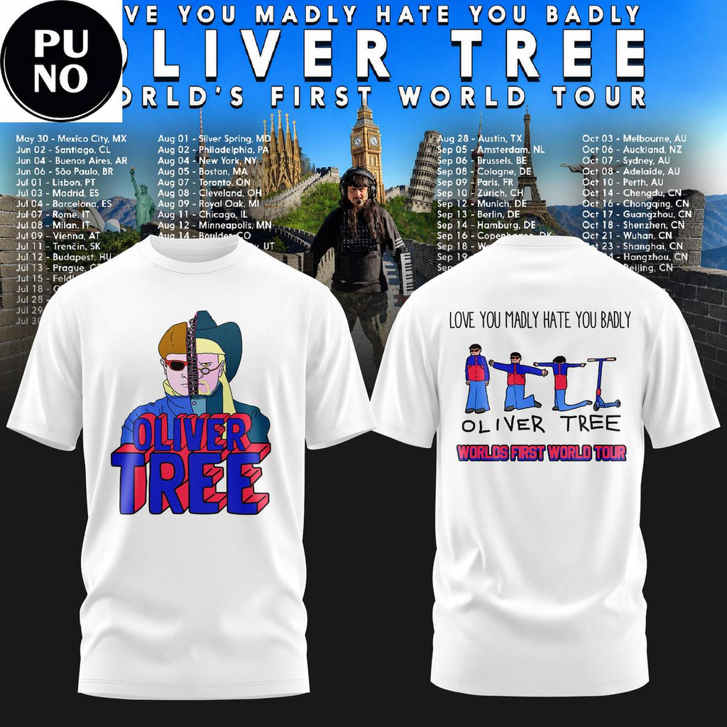 Oliver Tree World’s First World Tour 2026 Hoodie T-Shirt