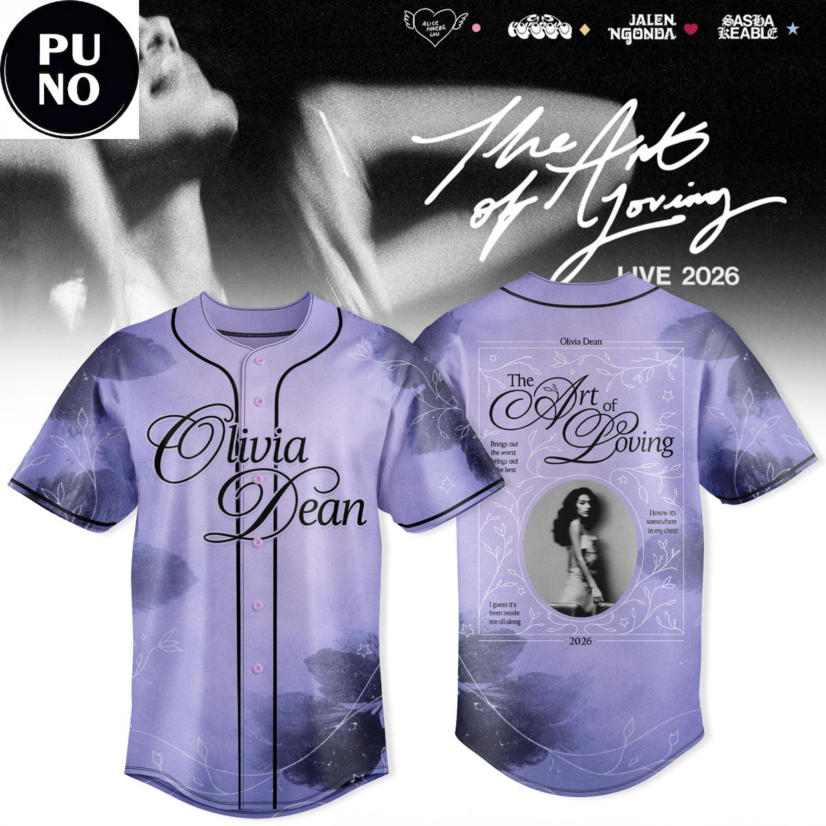 Olivia Dean The Art of Loving Live 2026 Baseball Jersey