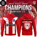 Olympiacos B.C. 2025-2026 Greek Basket League Champions Hoodie T-Shirt