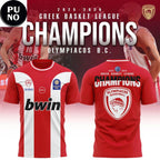 Olympiacos B.C. 2025-2026 Greek Basket League Champions Hoodie T-Shirt