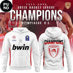 Olympiacos B.C. 2025-2026 Greek Basket League Champions Hoodie T-Shirt