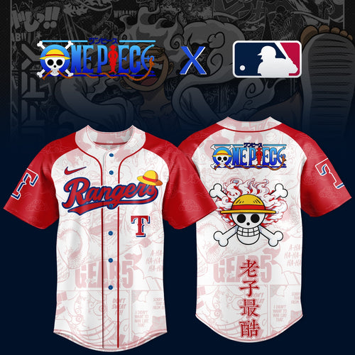 One Piece Anime x Texas Rangers 2026 Limited MLB Baseball Jersey