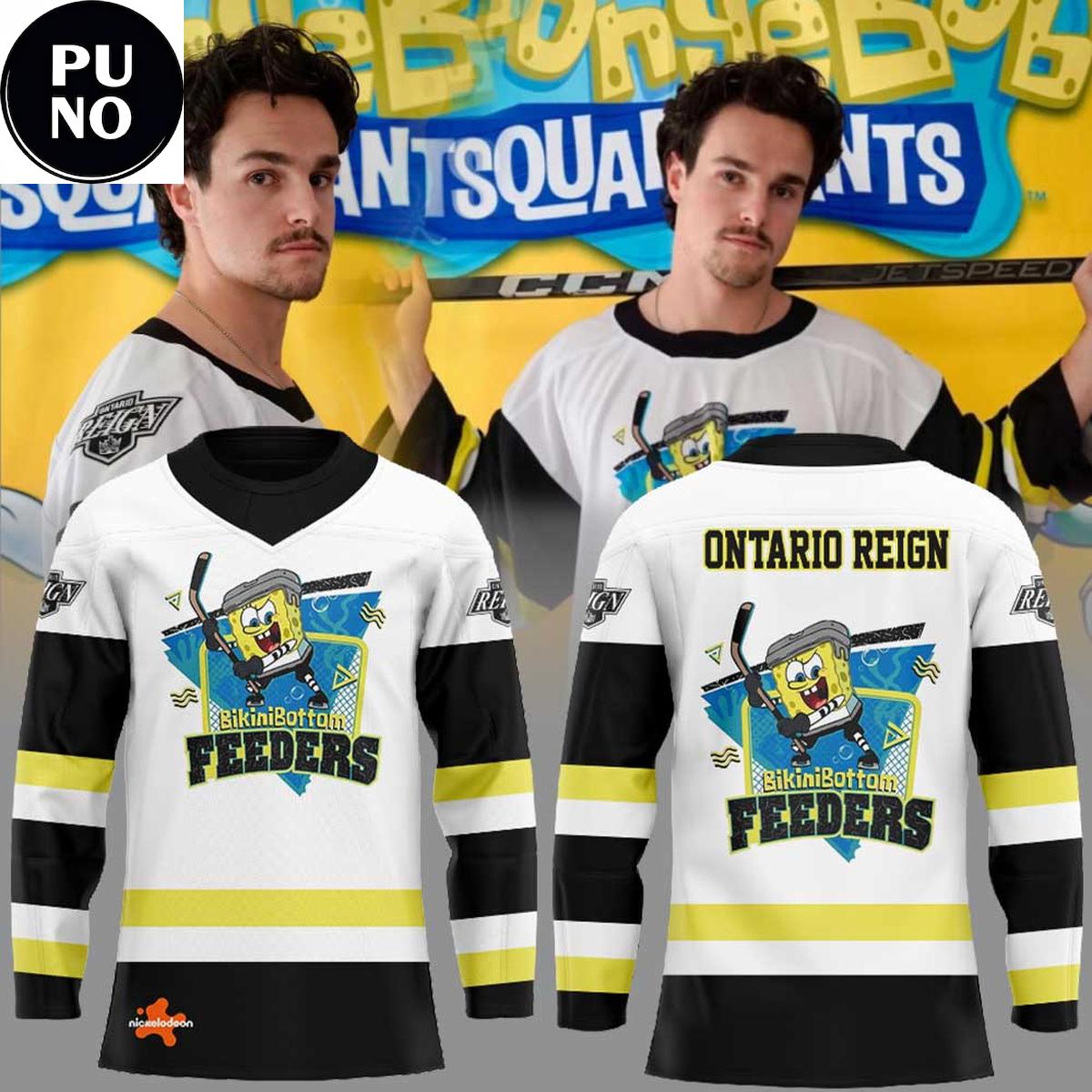Ontario Reign x SpongeBob SquarePants Bikini Bottom Feeders 2026 Hockey Jersey
