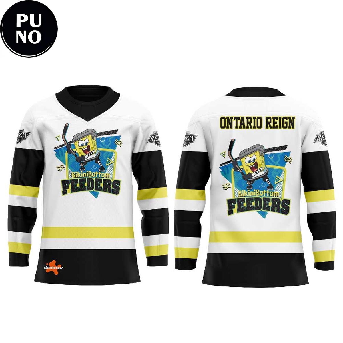 Ontario Reign x SpongeBob SquarePants Bikini Bottom Feeders 2026 Hockey Jersey